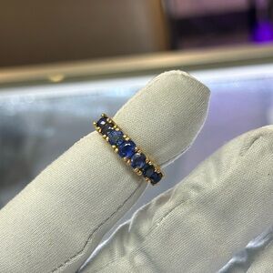 925 GP Silver 3 CT Sapphire Ring